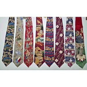 Tabasco Hot Sauce Silk‎ Tie Set of 8 Red Black Green Blue Gray Chilis Ties